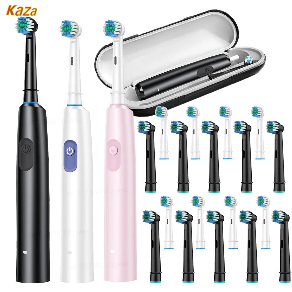 Electric Rechargeable Professional Rotary Toothbrush Set