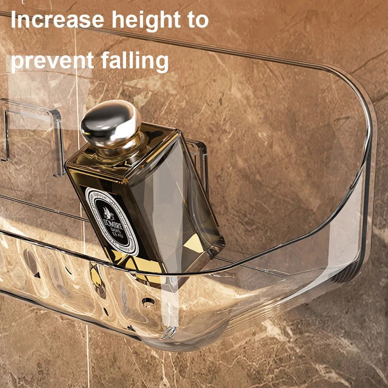 Acrylic Bathroom Shelf – No-Drill Wall Mounted Shower Organiser [1 pack]