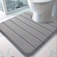 U-Shaped Toilet Mat Memory Foam Bathroom Carpet