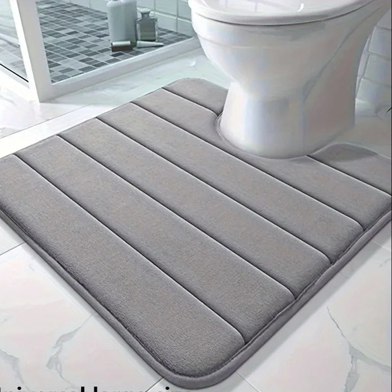 U-Shaped Toilet Mat Memory Foam Bathroom Carpet
