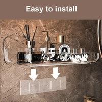 Acrylic Bathroom Shelf – No-Drill Wall Mounted Shower Organiser [1 pack]