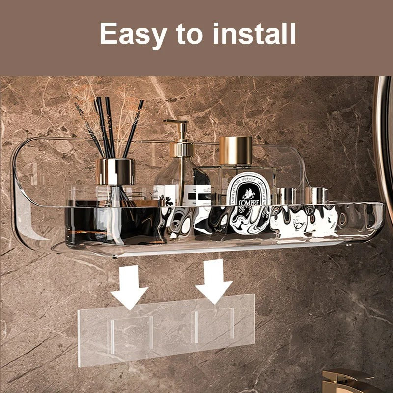 Acrylic Bathroom Shelf – No-Drill Wall Mounted Shower Organiser [1 pack]