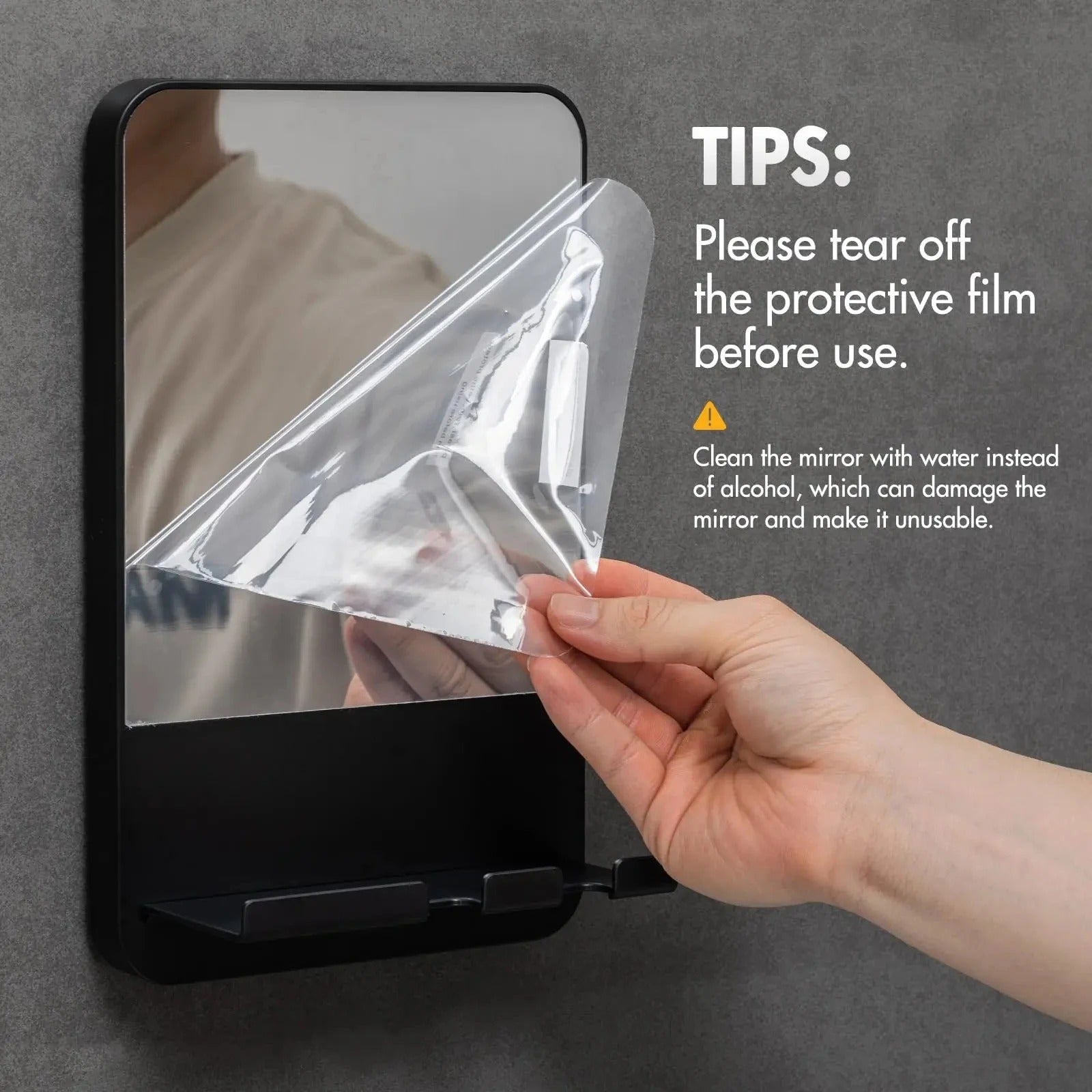 Fogless Shower Mirror with Razor Holder