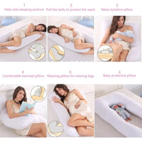 Pregnancy Pillow 130x70cm Sleeping Waist Pillow for Pregnant Women