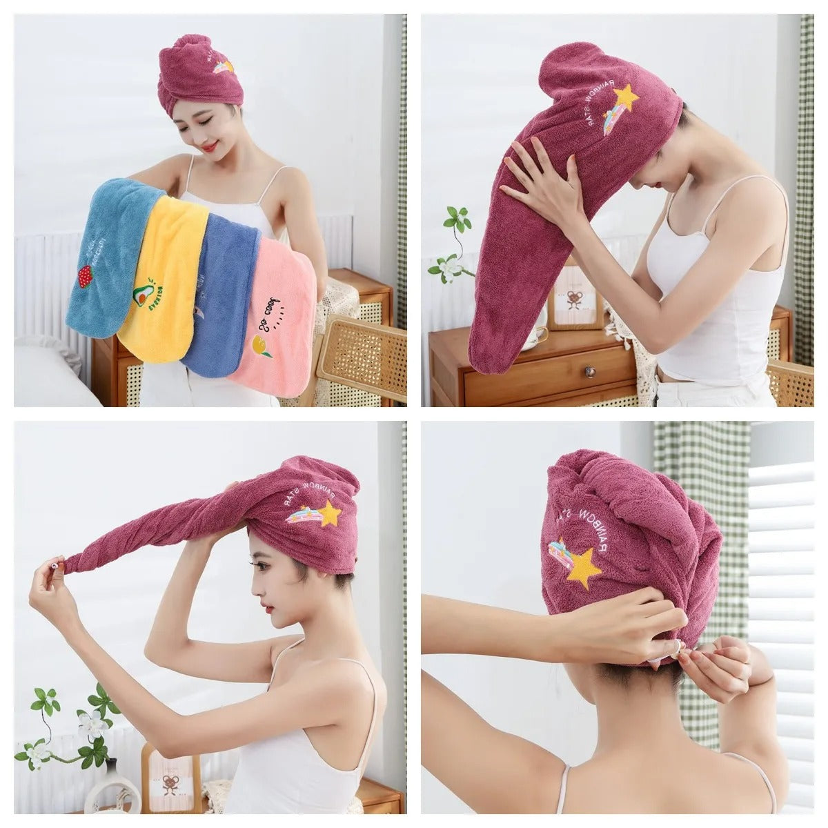 Quick Dry Hair Hat Super Absorbent Soft Towel