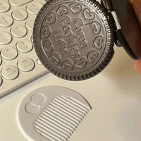 Chocolate Biscuit Round Folding Makeup Mirror