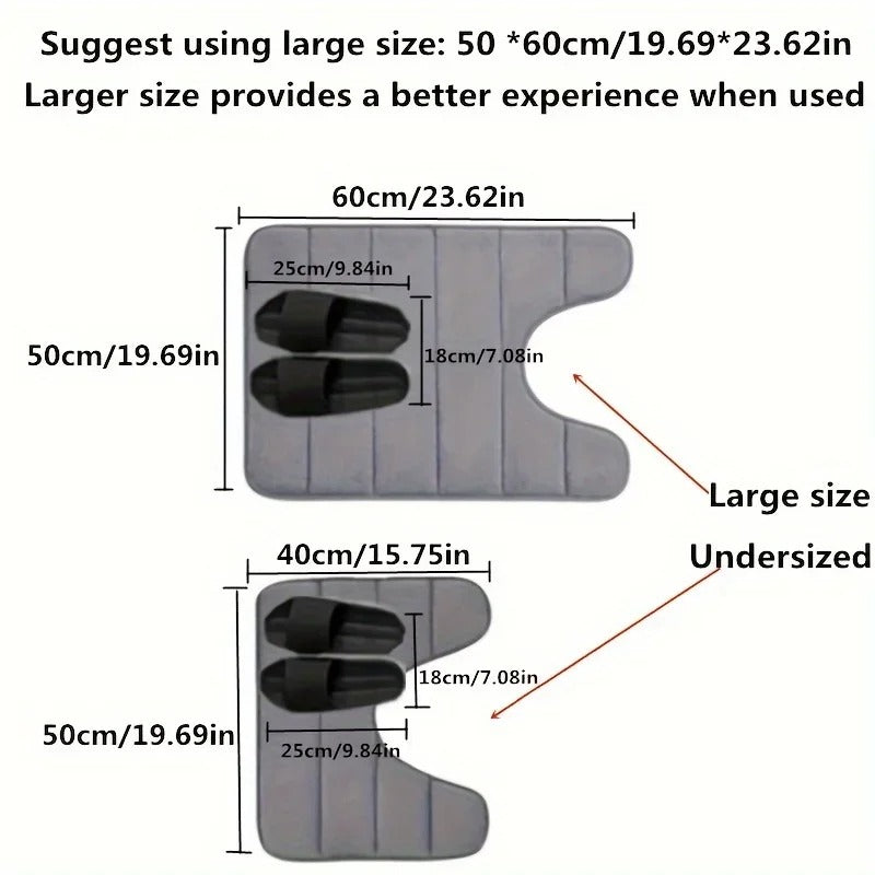 U-Shaped Toilet Mat Memory Foam Bathroom Carpet