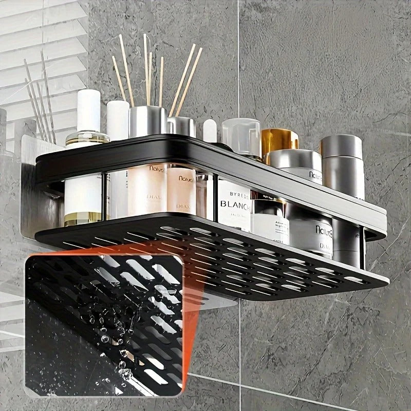 Punch-Free Wall Mounted Bathroom Storage Organizer [1 pcs ]