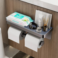 Wall-Mounted Toilet Paper Holder with Storage
