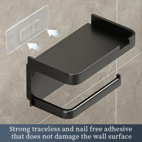 Toilet Paper Holder Space-Saving Wall-Mounted Perforated Storage Rack