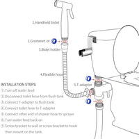 Handheld Toilet Bidet Sprayer Stainless Steel Bathroom Bidet Set