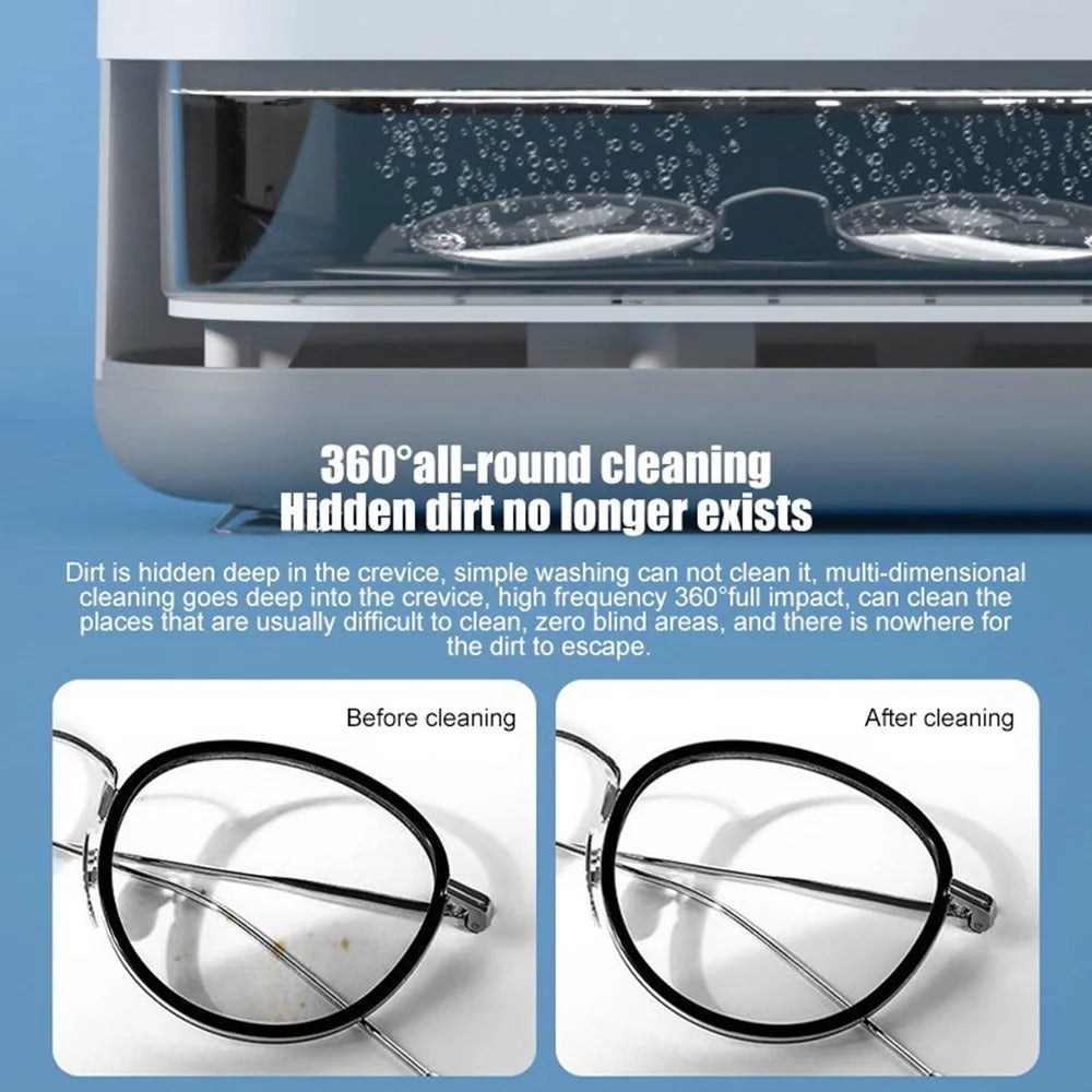 45000Hz Ultrasonic Cleaner Pro – Deep Clean Glasses, Jewelry, & Watches