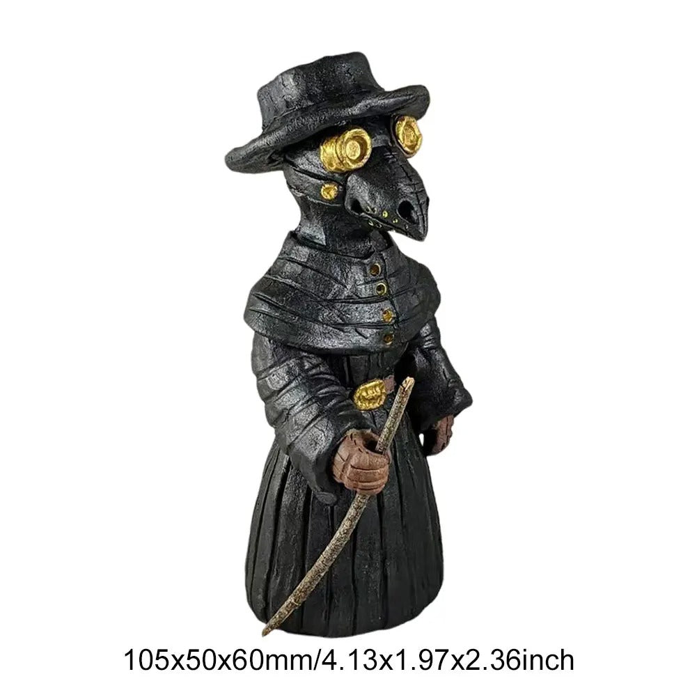 Plague Incense Burner Mini Crow Statue Ornament