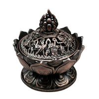Lotus Flower Incense Burner Mini Buddha Brass Holder