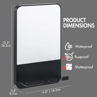 Fogless Shower Mirror with Razor Holder