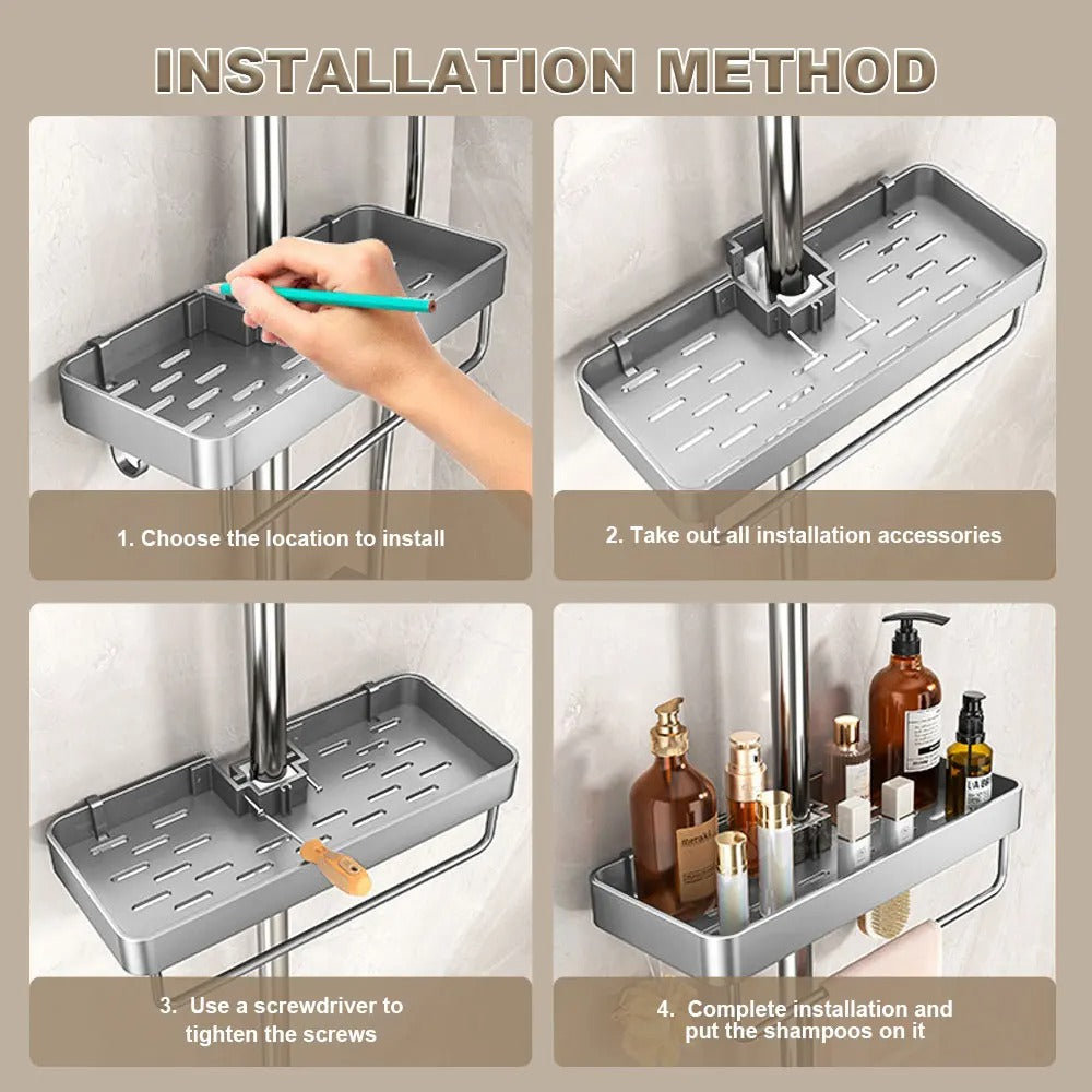 Aluminum Shower Shelf Organizer