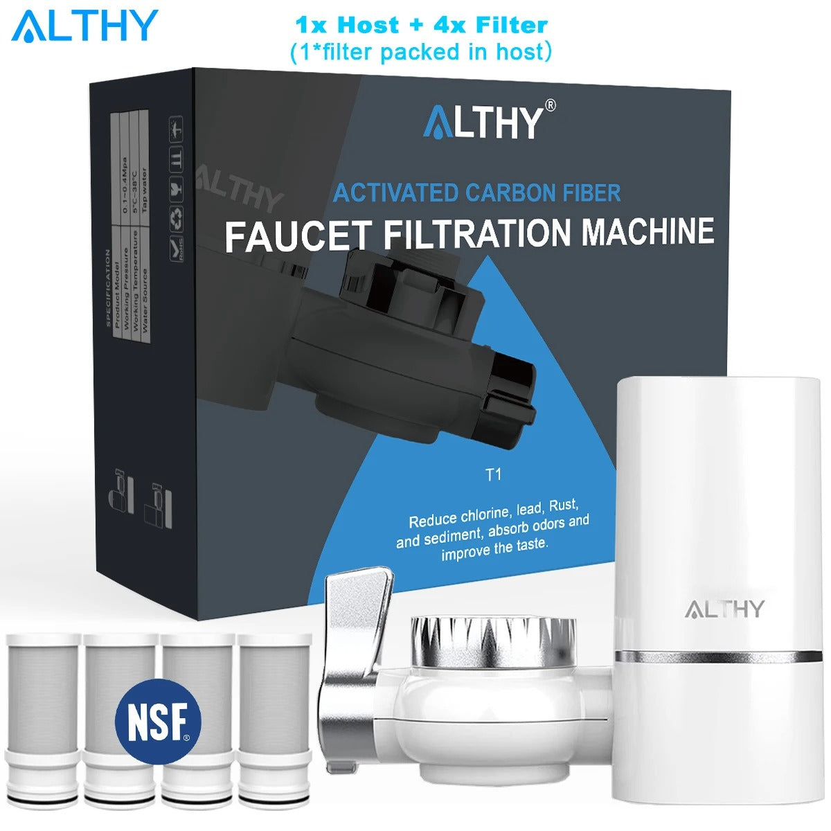 Faucet Tap Water Filter Purifier System – Reduces Lead, Chlorine & Bad Taste