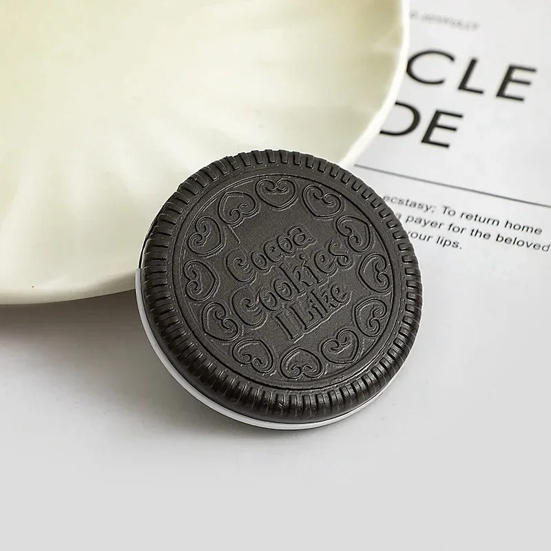 Chocolate Biscuit Round Folding Makeup Mirror