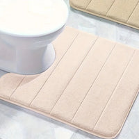 U-Shaped Toilet Mat Memory Foam Bathroom Carpet