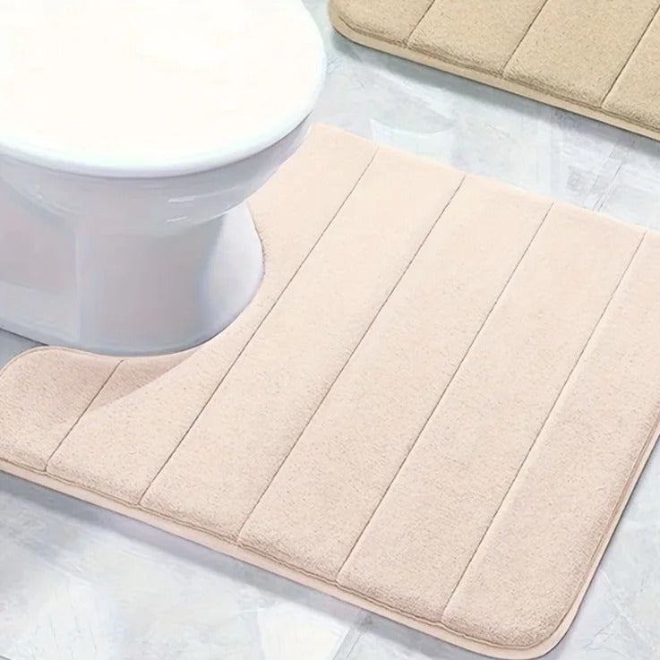 U-Shaped Toilet Mat Memory Foam Bathroom Carpet