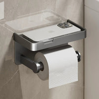 Wall-Mounted Toilet Paper Holder with Storage
