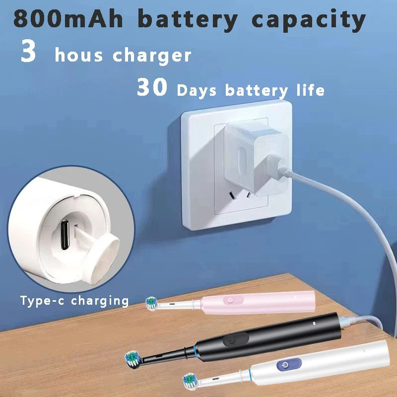 Electric Rechargeable Professional Rotary Toothbrush Set