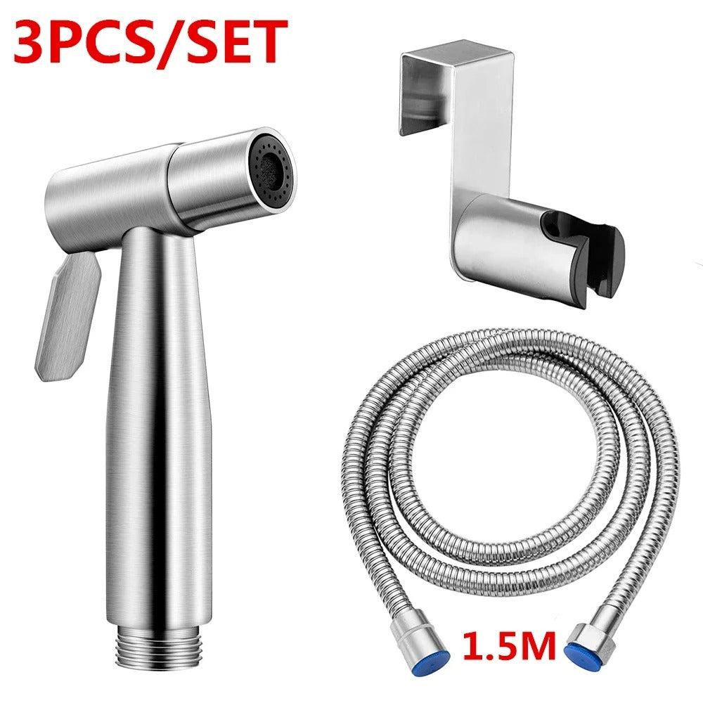 Handheld Toilet Bidet Sprayer Stainless Steel Bathroom Bidet Set