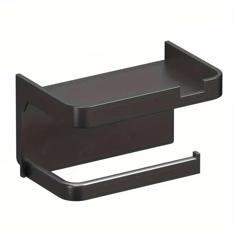 Toilet Paper Holder Space-Saving Wall-Mounted Perforated Storage Rack
