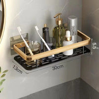 Punch-Free Wall Mounted Bathroom Storage Organizer [1 pcs ]