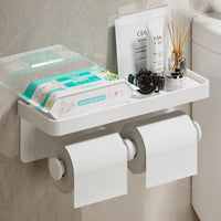 Wall-Mounted Toilet Paper Holder with Storage