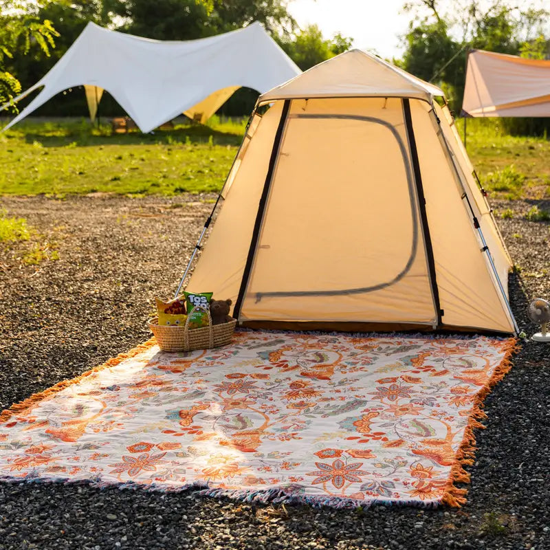 FloraRust Boheme – Rustic Floral Boho Blanket | 100% Cotton Floral Blanket