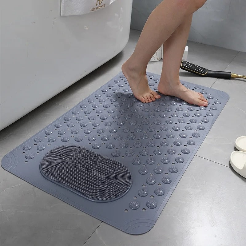 SafeGrip Non-Slip Shower Mat with Foot Scrubber – Ultimate Bathroom Safety